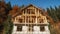 Half-timbered house under construction