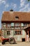 Half timbered house in a village in Alsace