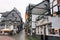 Half-timbered houses along the Ruhr river in Monschau, Eifel