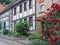 Half-timbered houses in the old town of Sternberg, Mecklenburg-Western Pomerania, Germany