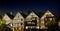 Half-timbered houses in Schiltach in the Black Forest at night