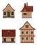 Half-timbered houses set