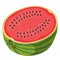 Half watermelon in cartoon style.