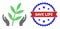 Halftone Agriculture Care Hands Icon and Distress Bicolor Save Life Stamp Seal