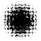 Halftone circles, halftone dots pattern. Monochrome half-tone