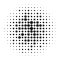 Halftone circles, halftone dots pattern. Monochrome half-tone