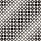 Halftone circles vector seamless pattern. Abstract geometric texture with size gradation of rings. Gradient transition effect back