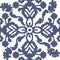 Halftone colorful seamless retro pattern navy blue cross flower