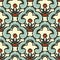 Halftone colorful seamless retro pattern oriental Chinese royal