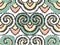 Halftone colorful seamless retro pattern spiral curve cross Japanese chintz