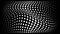 Halftone convex distorted gradient circle dots background. Horizontal template using halftone dots pattern. Vector