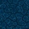 Halftone digital camouflage. The skin of a chameleon or snake. Dot pattern in dark blue tones, camo background. Vector