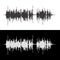 Halftone dot square vector elements.Vector sound waves. Music round waveform background.