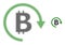 Halftone Dotted Bitcoin Repay Icon
