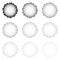 Halftone dotted circles isolated on the white background. Halftone effect vector pattern. Randomly distributed dots for your