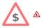 Halftone Dotted Dollar Warning Icon