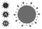 Halftone Dotted Vector Covid Virus Icon