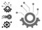 Halftone Dotted Vector Gear Electronics Icon