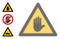 Halftone Dotted Vector Hand Touch Warning Icon