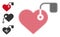 Halftone Dotted Vector Heart Pacemaker Icon