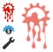 Halftone Dotted Vector Melting Gear Icon