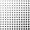 Halftone fade gradient background. Black and white comic backdrop. Monochrome points vector