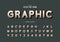 Halftone hexagon font and round alphabet vector, Digital design typeface and number, Graphic text background