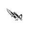 Halftone Icon - Bayonet knife