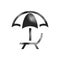 Halftone Icon - Beach Umbrella