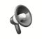 Halftone loudspeaker vector illustration. Dotted pop art style megaphone on white background.