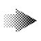 Halftone rigth arrow icon, simple style