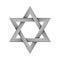 Halftone six pointed star figure. Star of David