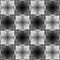 Halftone white and black inverse patterns composed as chessboard, seamless background