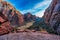 Halfway up Angel`s Landing in Zion.