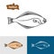 Halibut fish simple one color silhouette