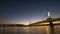 Halic Metro Bridge And Golden Horn At Night, Istanbul, Turkey