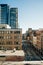 HALIFAX, NS, CANADA - MAY 2022: Historic Buildings on street in downtown Halifax, Nova Scotia, Canada.