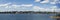 Halifax Port Coastline view from Transport Ferry to Nova Scotia capital City Panorama