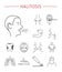 Halitosis. Symptoms, Treatment. Line icons set. Vector