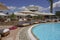 Halkidiki, Greece Sani luxury hotel resort pool view.