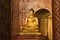 Hall Buddha statue interior An important and very old Wat Pha-singha Temple, Chiangmai, Thailand.