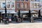 Halle, Flemish Region, Belgium - Extra large panoramic view over the historical market square during a sunny day