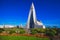 Hallgrimskirkja Cathedral in Reykjavik, Iceland, lutheran parish church, exterior in a sunny summer