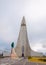 Hallgrimskirkja Church, Reykjavik,Iceland, with statue of Lief Erikson