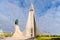 Hallgrimskirkja parish church with statue of Leif Eriksson in foregrond