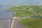 Hallig Hooge, Aerial Photo of the Schleswig-Holstein Wadden Sea National Park