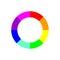 Hallow color wheel or color picker circle flat vector icon