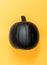 Halloweeen theme with a black pumpkin