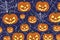 Halloween. 2023. Happy Halloween. Pumpkins in the cemetery. Halloween background. October. 31.