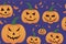 Halloween. 2023. Happy Halloween. Pumpkins in the cemetery. Halloween background. October. 31.